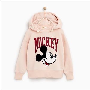 Zara Girls blush pink Mickey hoodie